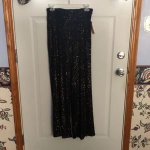 GB Black Sequin High Rise Pants